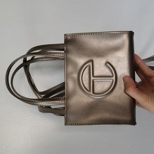 Telfar bronze small shopper